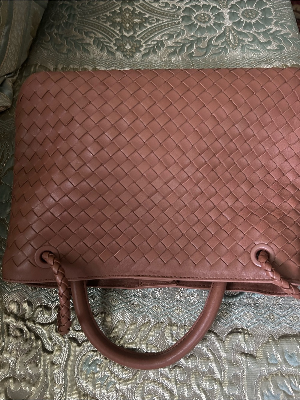 Quince Woven Leather Tote - Cognac Brown - Picture 13 of 13